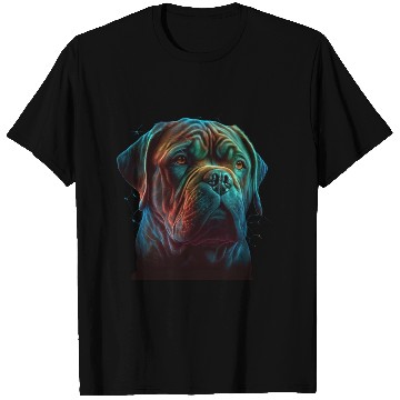 Discover AI-Generated Dogue de Bordeaux Neon Art T Shirts
