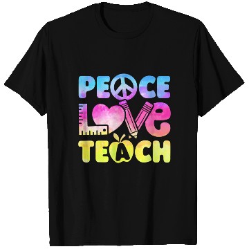 Discover Teacher Peace Love Teach First Day Back To School T Shirts