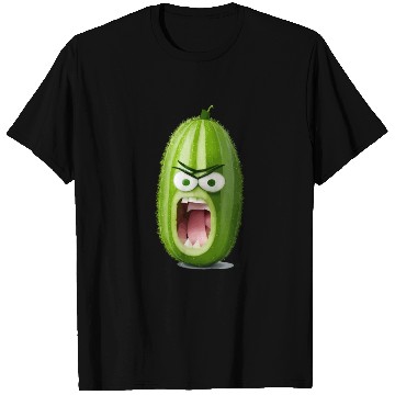 Discover A cucumber with angry face cartoon style T Shirts
