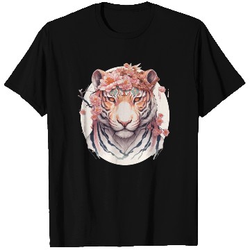 Discover Watercolor Flower Tiger Chinese Zodiac Animal Sign T Shirts