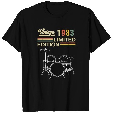 Discover Vintage 1983 Drums 40th Birthday Drummer T Shirts
