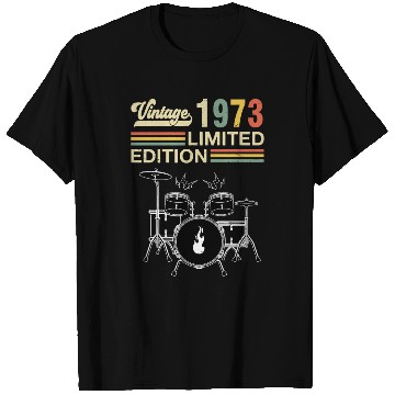 Discover Vintage 1973 Drums 50th Birthday Drummer T Shirts