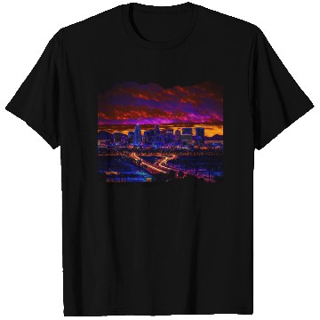 Discover Phoenix Arizonna Skyline Neon Desert Nights T Shirts