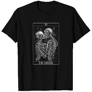 Discover Tarot Card The Skeleton Love Kisses Bones Horror T Shirts