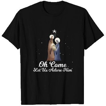 Discover Let Us Adore Him Advent Nativity Scene T Shirts