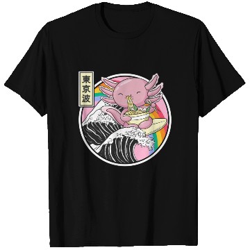 Discover Axolotl Eating Ramen Kanagawa Wave Kawaii Japan Va T Shirts