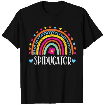 Discover Speducator Rainbow Heart Special Education Teacher T Shirts