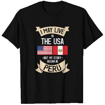 Discover Peru American Flag Usa Peruvian Roots T Shirts