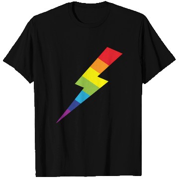 Discover Awesome Rainbow Lightning Bolt Print T Shirts