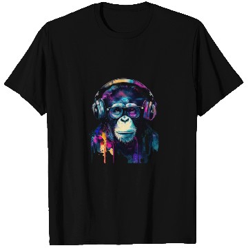 Discover Banksy DJ Monkey with Headphones T Shirts