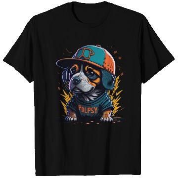 Discover Cute Border Collie Puppy Wearing Baseball Hat T Shirts