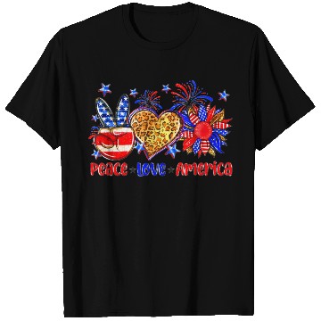 Discover Peace Love America US Flag Fourth Wo 4th Of July P T Shirts