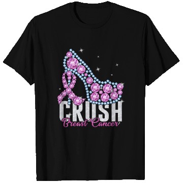 Discover Crush Breast Cancer Bling Ribbon T Shirts