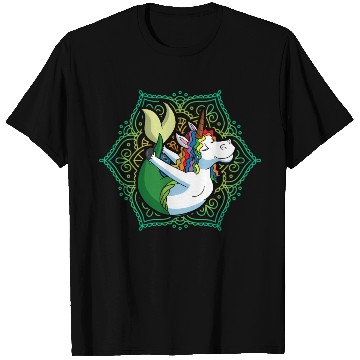 Discover Yoga Unicorn Mermaid Mandala Zen Meditate Meditati T Shirts