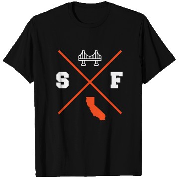 Discover Sf San Francisco California Orange Outline T Shirts