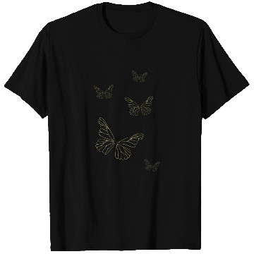 Discover Black glittery butterflies monarch T Shirts