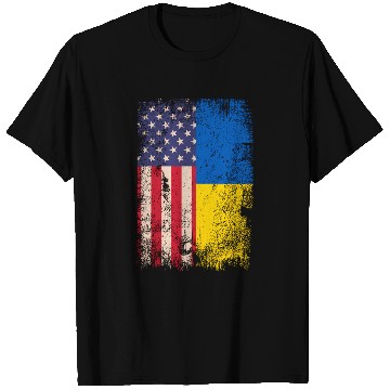 Discover Ukrainian American Flag Ukraine Usa Roots T Shirts