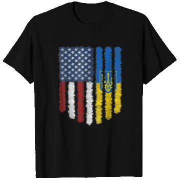 Discover Ukrainian American Flag Ukraine Usa America Roots T Shirts