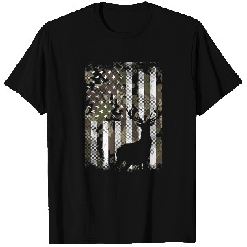 Discover Patriotic Camo American Flag Deer Hunter Hunting T Shirts