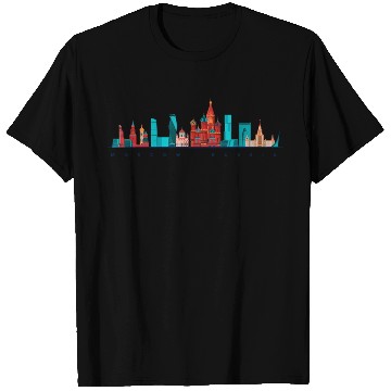 Discover Moscow Skyline Russia Red Square Russian T Shirts