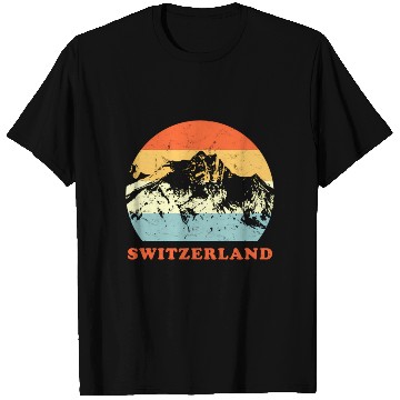 Discover Switzerland Mountain Throwback Vacation T Shirts