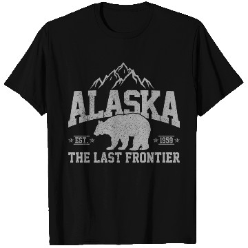 Discover Alaska The Last Frontier Est 1959 Grizzly Bear Mou T Shirts