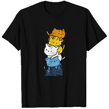 Discover Kawaii Cat Pile Aroace Pride Flag T Shirts
