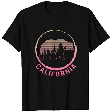 Discover California State Bear Camping Nature Hiking Trip T Shirts