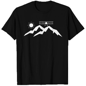 Discover Biplane Mountains Sun T Shirts