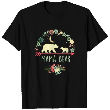 Discover Floral Mama Bear With 1 Cub T Shirts