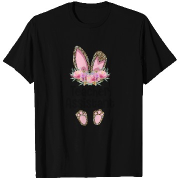 Discover Easter Bunny Ear Teacher Leopard Teacher Assistant T Shirts