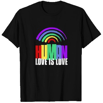 Discover Human T Shirts LGBTQ Pride Rainbow Flag Gay Lesbian