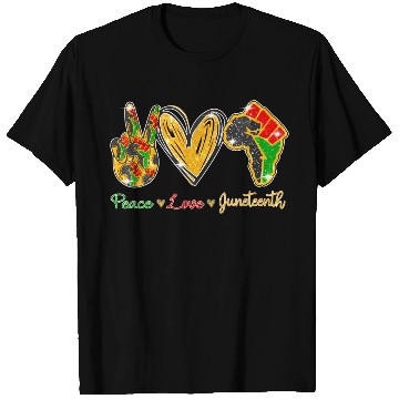 Discover Peace Love Junenth Black History Pride African Ame T Shirts