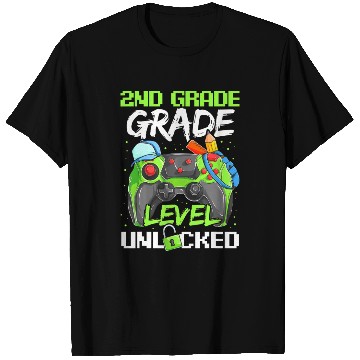 Discover Second Grade Level Unlocked Gamer Boys Back To Sch T Shirts