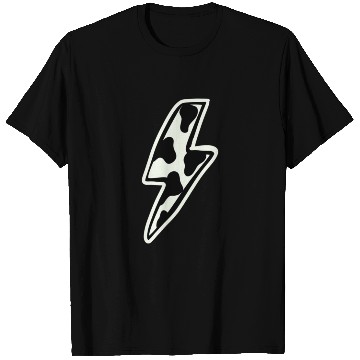 Discover Cow print lightning bolt T Shirts