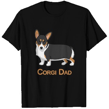 Discover Black Tricolor Pembroke Corgi Dad Dog T Shirts