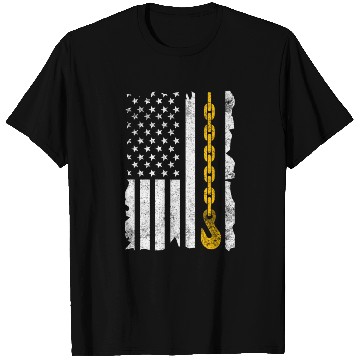 Discover Tow Truck Us Flag Trucking Driver T Shirts