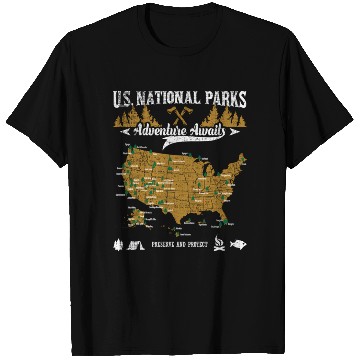 Discover Us National ParAdventure Awaits Hiking Camping T Shirts