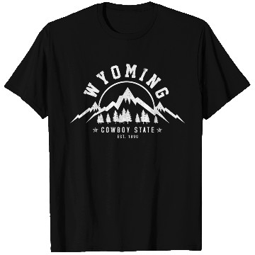 Discover Wyoming The Cowboy State Est 1890 Mountains T Shirts