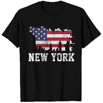 Discover New York City Nyc Skyline Usa Flag America T Shirts
