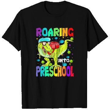 Discover Roaring Into Preschool T Rex Back to School Dinosa T Shirts