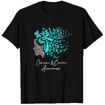 Discover Ovarian Cancer Awareness Teal Butterflies T Shirts