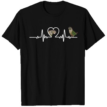 Discover Heart Beat Green Cheek Conure Parrot Bird T Shirts