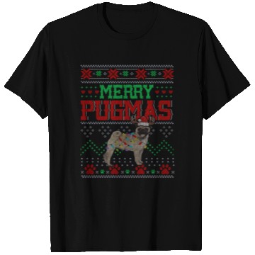 Discover Merry Pugmas Santa Reindeer Pug Farmer T Shirts