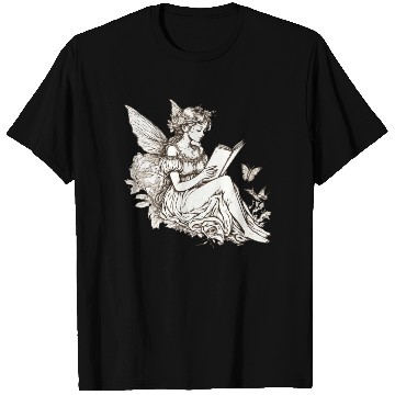 Discover Cottagecore Fairy Reading Book Librarian Bookworm T Shirts