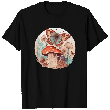 Discover Cottagecore Butterfly Mushroom Forest Plants Botan T Shirts