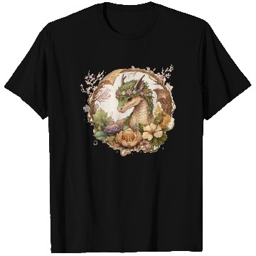 Discover Cottagecore Dragon Cute Fantasy Anime Flower T Shirts