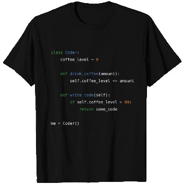 Discover Coffee loving, object oriented python programmer T Shirts