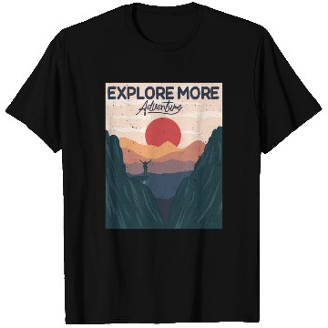 Discover Adventure Explore More Sunset Hills Camping Mounta T Shirts