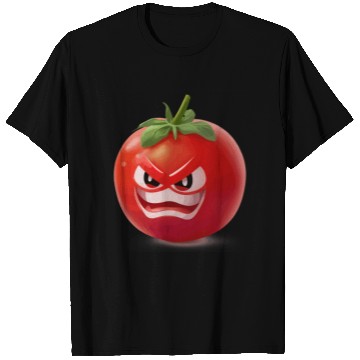 Discover A realistic tomato with angry face cartoon style T Shirts